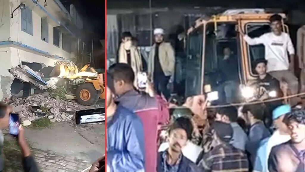 বরিশালে গুঁড়িয়ে দিল শেখ হাসিনার ভাইয়ের বাড়ি